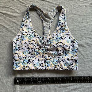 Sz XS Gap Fit Activewear Sportsbra Blue and Yellow Paisley Print